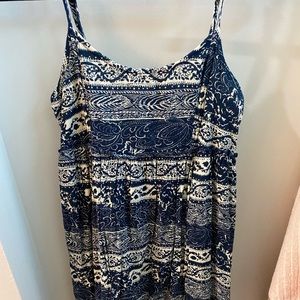 cream and navy tank top dress